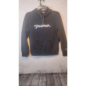 Puma pullover hoodie. Medium, full cotton black.